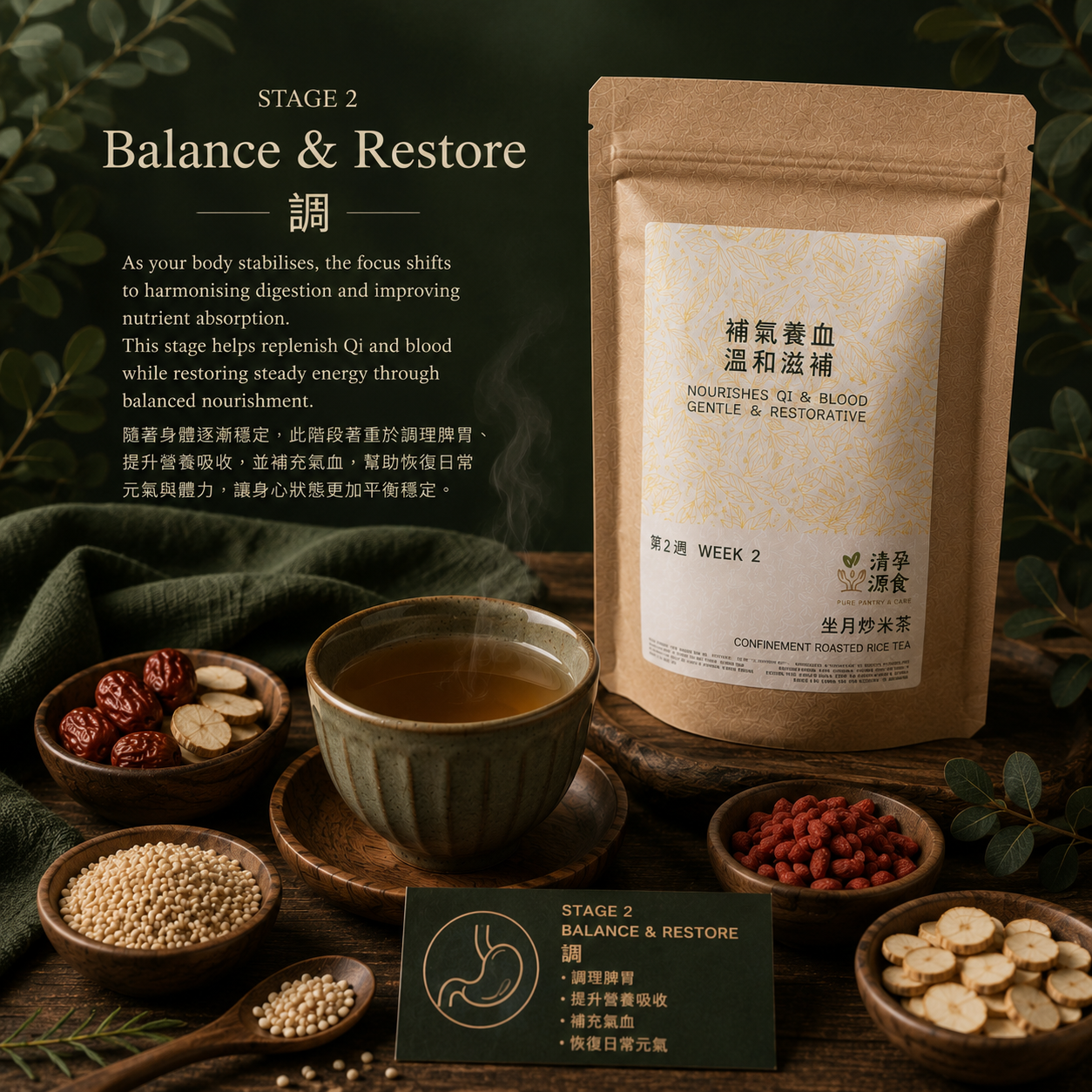 Week 1, 2 & 3 Postpartum Roasted Rice Tea